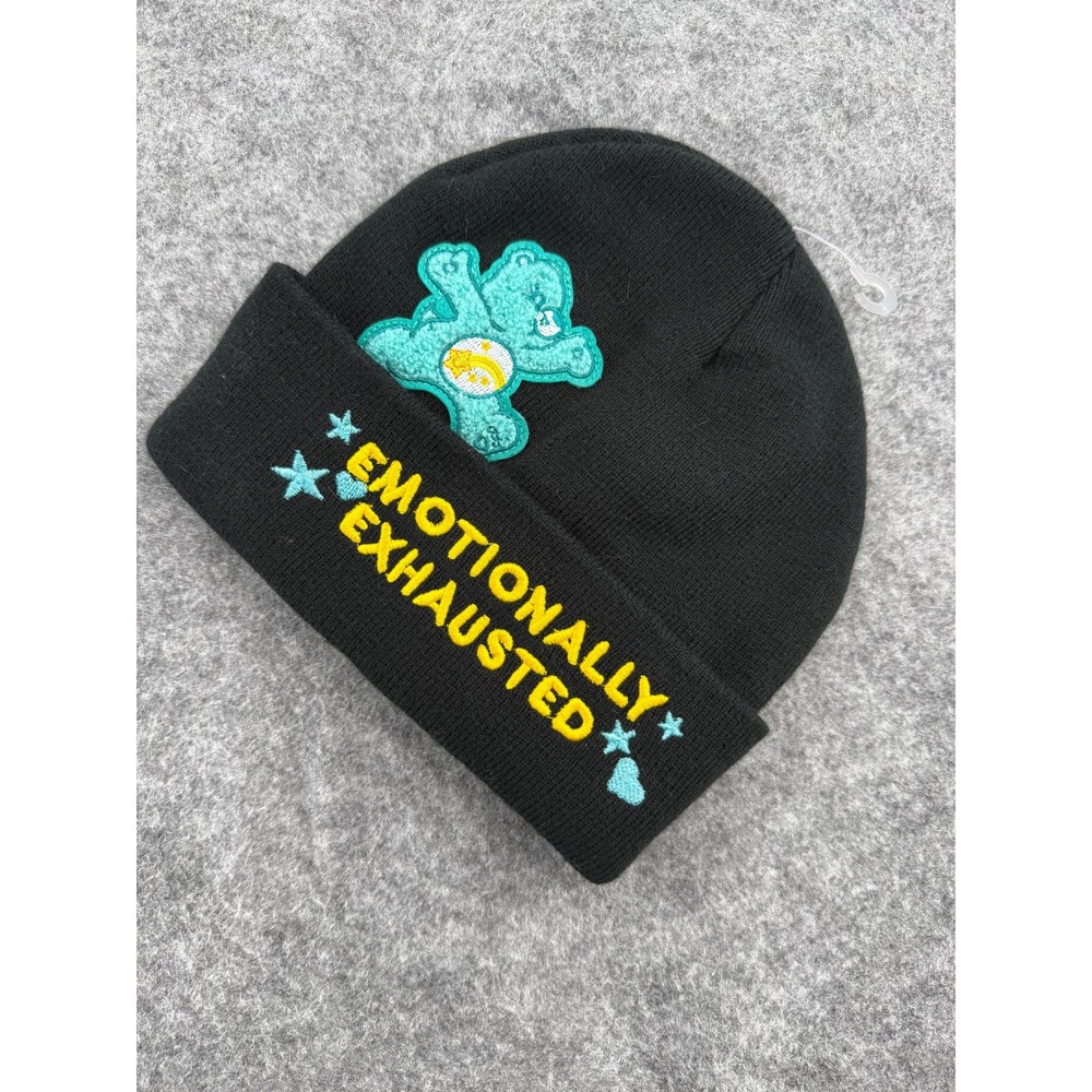 Care Bears Beanie Adult OS Black New Emotionally Exhausted‎ Bedtime Bear Hat